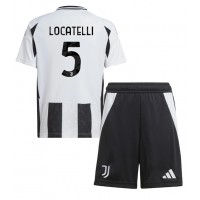 Fotballdrakt Barn Juventus Manuel Locatelli #5 Hjemmedraktsett 2024-25 Kortermet (+ Korte bukser)